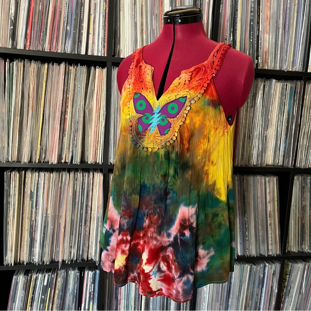 Butterfly phish donut bolt stealie ice dyed 🌈🦋⭕️⚡️♻️ - Picture 4 of 11